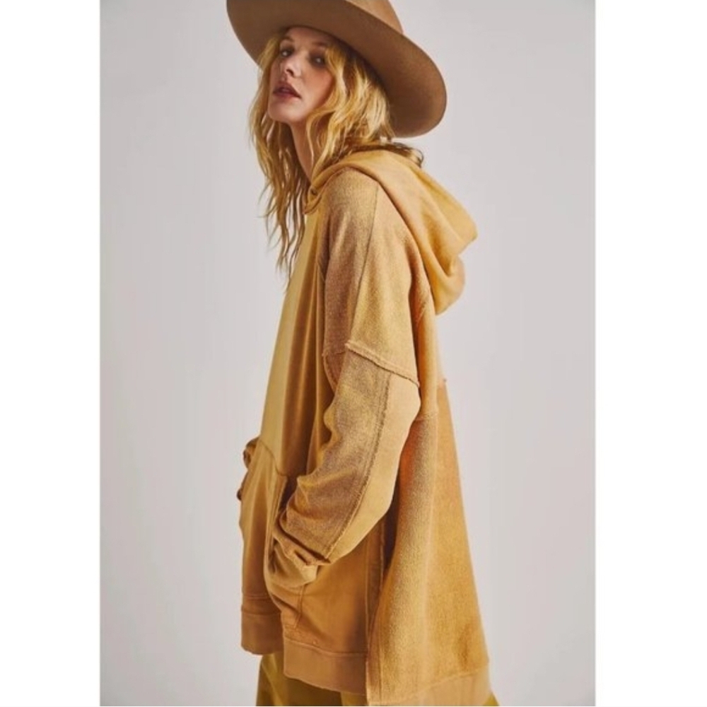 Free People Zoe Oversized Hoodie Golden Yellow Nwot